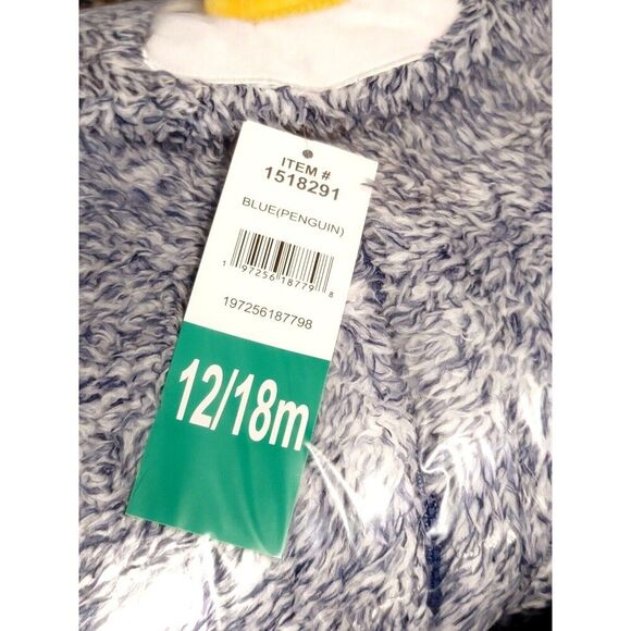 Koala Baby 12-18 Months Hoodie Coverall Zip Blue Penguin Plush Pram Outfit NEW - Picture 6 of 6